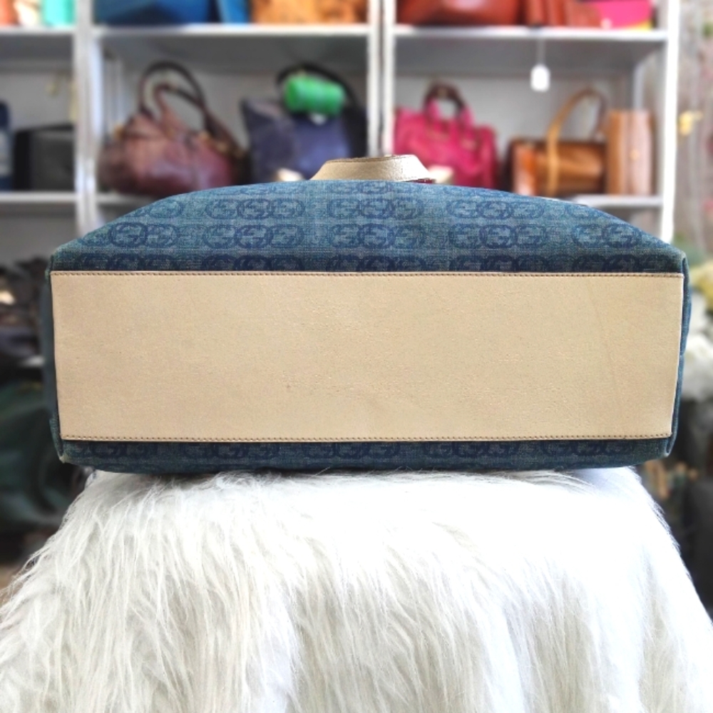 GUCCI DENIM TOTE AND LONG WALLET BUNDLE - Picture 5 of 16